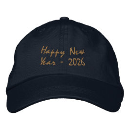Frohes Neues Jahr 2026 Gedruckte Feiertage Navy Bestickte Baseballkappe