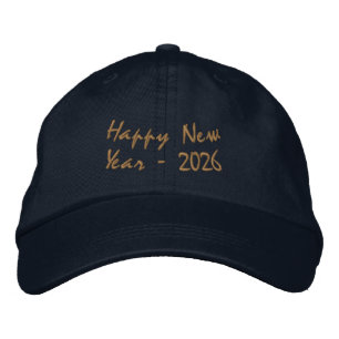 Frohes Neues Jahr 2026 Gedruckte Feiertage Navy Bestickte Baseballkappe