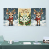 Frohes neues Jahr 2026 gemütliche Party Banner (Messe)