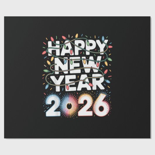 Frohes Neues Jahr 2026 Geschenkpapier (Flach)