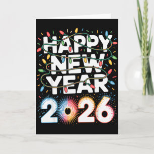 Frohes Neues Jahr 2026 Glitzershirt für Frauen Karte