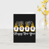 Frohes Neues Jahr 2026 Gnome Leopard Print Gnomies Karte (Gelbe Blume)