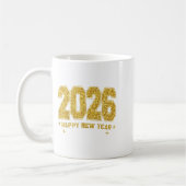 Frohes neues Jahr 2026 Gold Party Eve Family Weihn Kaffeetasse (Links)