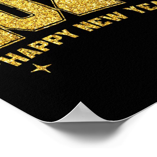 Frohes neues Jahr 2026 Gold Party Eve Family Weihn Poster (Ecke)