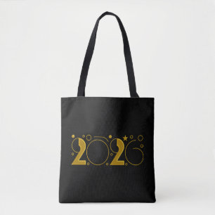 Frohes neues Jahr 2026 Gold Tasche