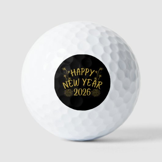 Frohes Neues Jahr 2026 Golfball (Vorderseite)