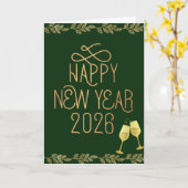 Frohes Neues Jahr 2026 Grußkarte Karte (Gelbe Blume)