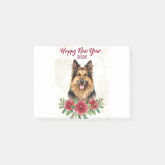 Frohes Neues Jahr 2026 Hund Kinder Poster Post-it Klebezettel