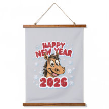Frohes Neues Jahr 2026: Jahr des Pferd-Maskottchen