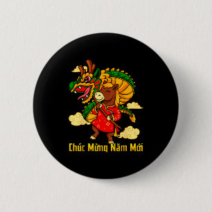 Frohes neues Jahr 2026 Jahr des Pferdes Drache Da Button