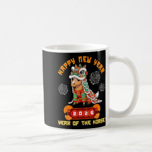 Frohes Neues Jahr 2026 Jahr des Pferdes Lunar-Feie Kaffeetasse