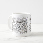 Frohes neues Jahr 2026 Kaffeetasse (Vorderseite Links)