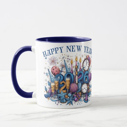 Frohes neues Jahr 2026 Kaffeetasse (Links)