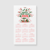 Frohes neues Jahr 2026 Kalender Magnetkarte (Vorderseite)