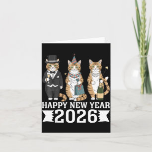 Frohes Neues Jahr 2026 Katzenliebhaber Festliche P Karte