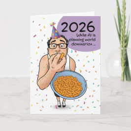 Frohes neues Jahr 2026 KI Künstliche Intelligenz  Feiertagskarte