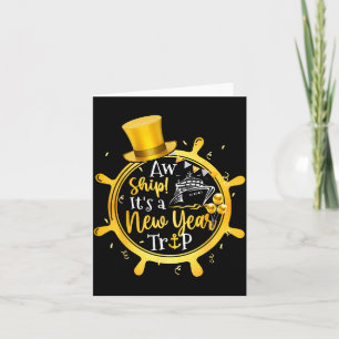 Frohes Neues Jahr 2026 Kreuzfahrt Familien-Matchin Karte