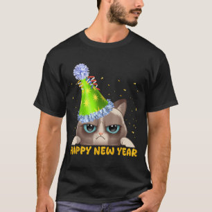Frohes neues Jahr 2026 Lustige Silvester-Katzenpar T-Shirt