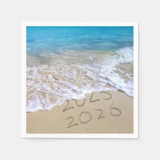 Frohes Neues Jahr 2026 Ocean Beach Serviette (Vorderseite)