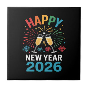Frohes neues Jahr 2026 Party Lustiger Silvester 20 Fliese