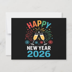 Frohes Neues Jahr 2026 Party Lustiges Silvester 20 Magneteinladung