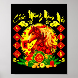 Frohes neues Jahr 2026 Pferd Chuc Mung NAM Moi Poster