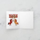 Frohes Neues Jahr 2026 – Pferde feiern mit Cham Karte (Innenseite)
