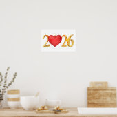 Frohes Neues Jahr 2026 Poster (Küche)
