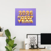 Frohes Neues Jahr 2026 Poster (Heimbüro)