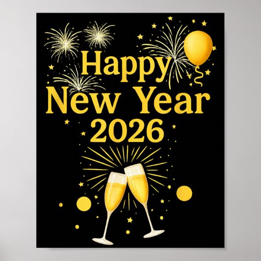 Frohes Neues Jahr 2026 Poster (Vorne)