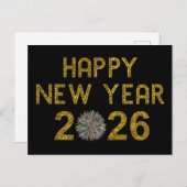 Frohes neues Jahr 2026 Postkarte (Vorne/Hinten)