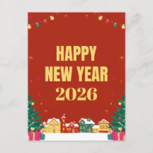 Frohes Neues Jahr 2026 Postkarte – Festliche Grußk