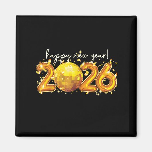 Frohes neues Jahr 2026 Retro Ball Celebration Magnet (Vorne)