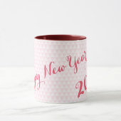 Frohes neues Jahr 2026 Rosa Moderner Tee Kaffee Tasse (Zentrum)