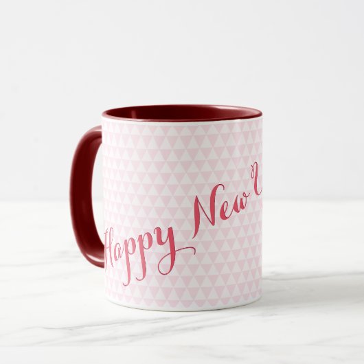 Frohes neues Jahr 2026 Rosa Moderner Tee Kaffee Tasse (Vorderseite Links)