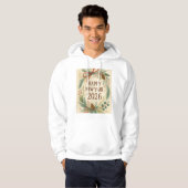 Frohes neues Jahr 2026 rustikales Blumen-Hoodie Hoodie (Vorne ganz)