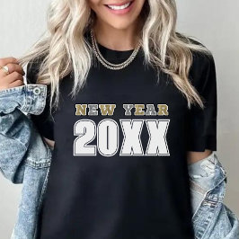Frohes neues Jahr 2026 Schwarzer Silber & Gold Gli T-Shirt