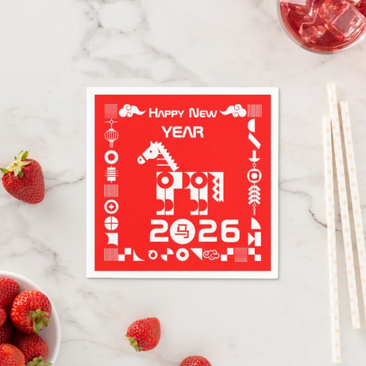 Frohes neues Jahr 2026 Serviette (Beispiel)