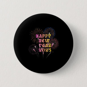 Frohes Neues Jahr 2026-Shirt für Frauen Holiday Pa Button