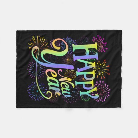 Frohes neues Jahr 2026 Silvester Party Matching Fleecedecke (Vorderseite (Horizontal))