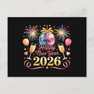 Frohes Neues Jahr 2026 Silvesterparty Countdown Feiertagspostkarte