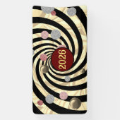 Frohes neues Jahr 2026, Spiralen und Blasen Banner (Vertikal)