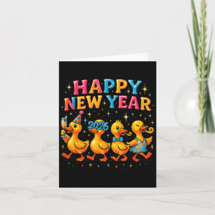Frohes neues Jahr 2026 Süße Enten-Party-Geschenk Karte
