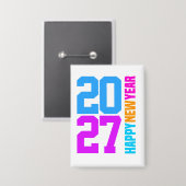 Frohes Neues Jahr 2027 Button (Vorderseite/Rückseite)