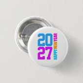 Frohes Neues Jahr 2027 Button (Vorne & Hinten)