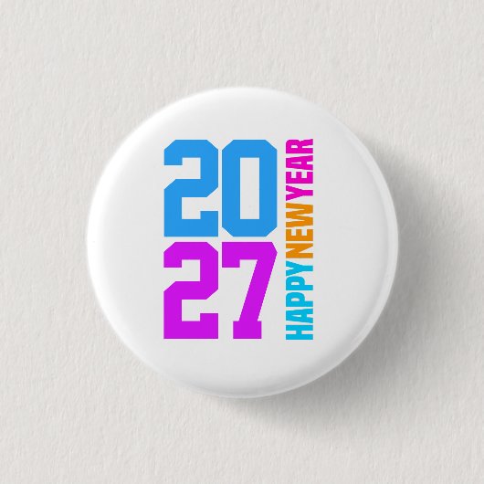 Frohes Neues Jahr 2027 Button (Vorderseite)