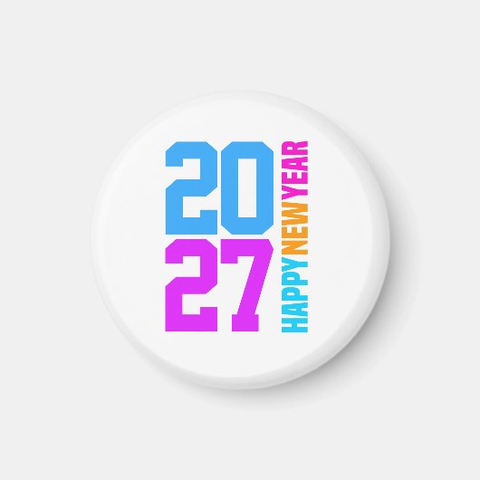 Frohes Neues Jahr 2027 Magnet (Vorne)