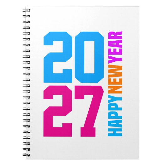 Frohes Neues Jahr 2027 Notizblock (Vorderseite)
