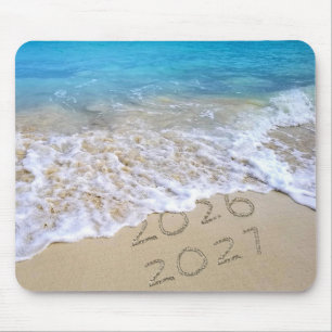Frohes Neues Jahr 2027 Ocean Beach  Mousepad