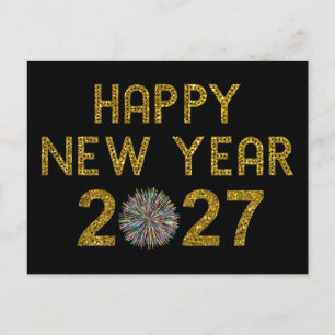 Frohes Neues Jahr 2027 Postkarte